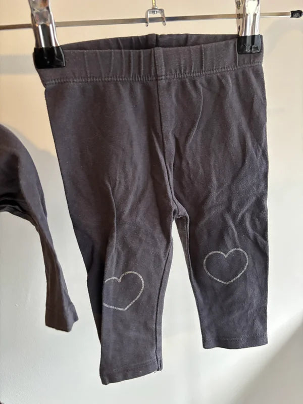 Donkergrijs setje: longsleeve en legging