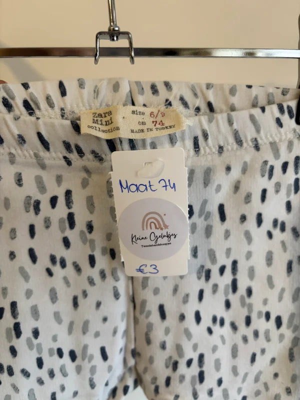 Witte legging met streepjes