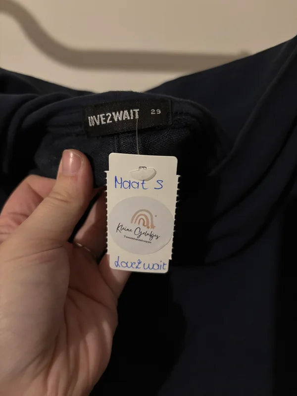 Zwarte wide zwangerschapsjeansbroek