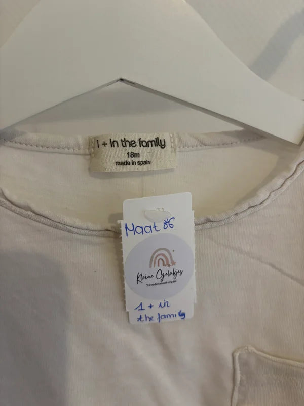 Witte T-shirt | 1+ in the family | 86