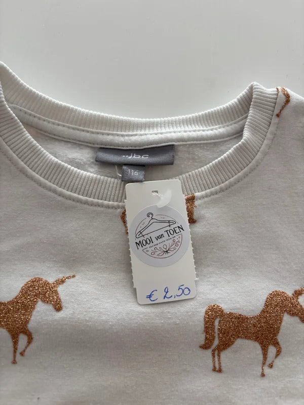 Witte sweater met unicorns