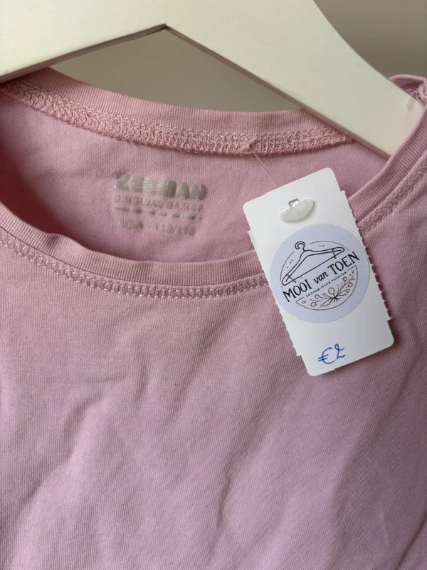 Lichtroze basic T-shirt