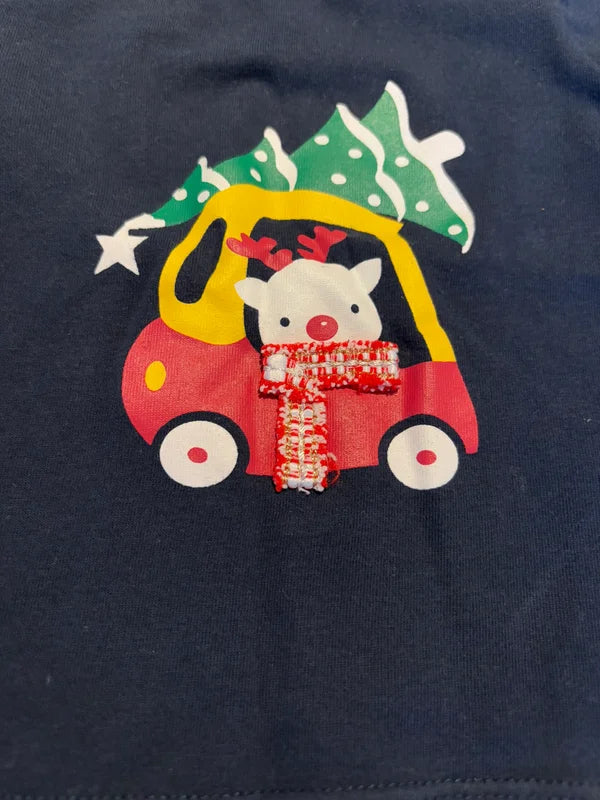 Marineblauwe kerstlongsleeve