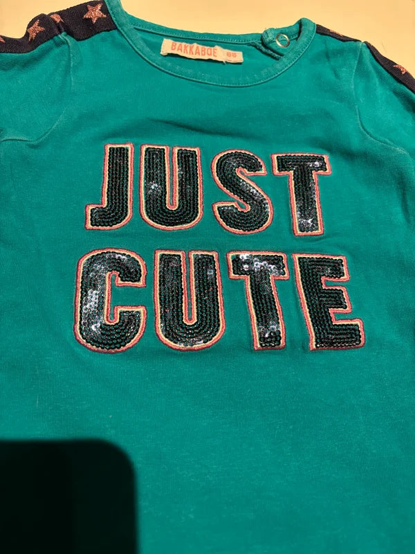 Turquoise jurkje "Just cute"
