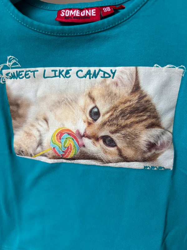 Blauwe longsleeve "Sweet like candy"