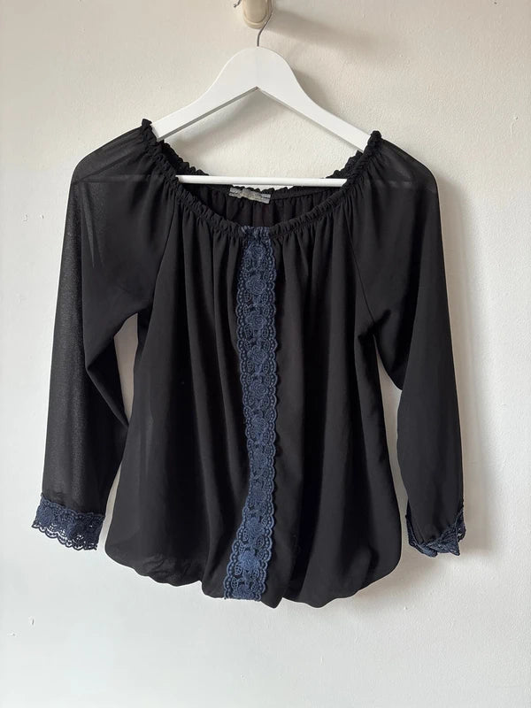 Zwarte blouse | Terra di Sienna | M