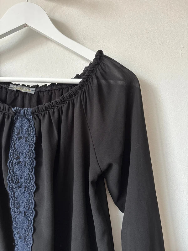 Zwarte blouse | Terra di Sienna | M