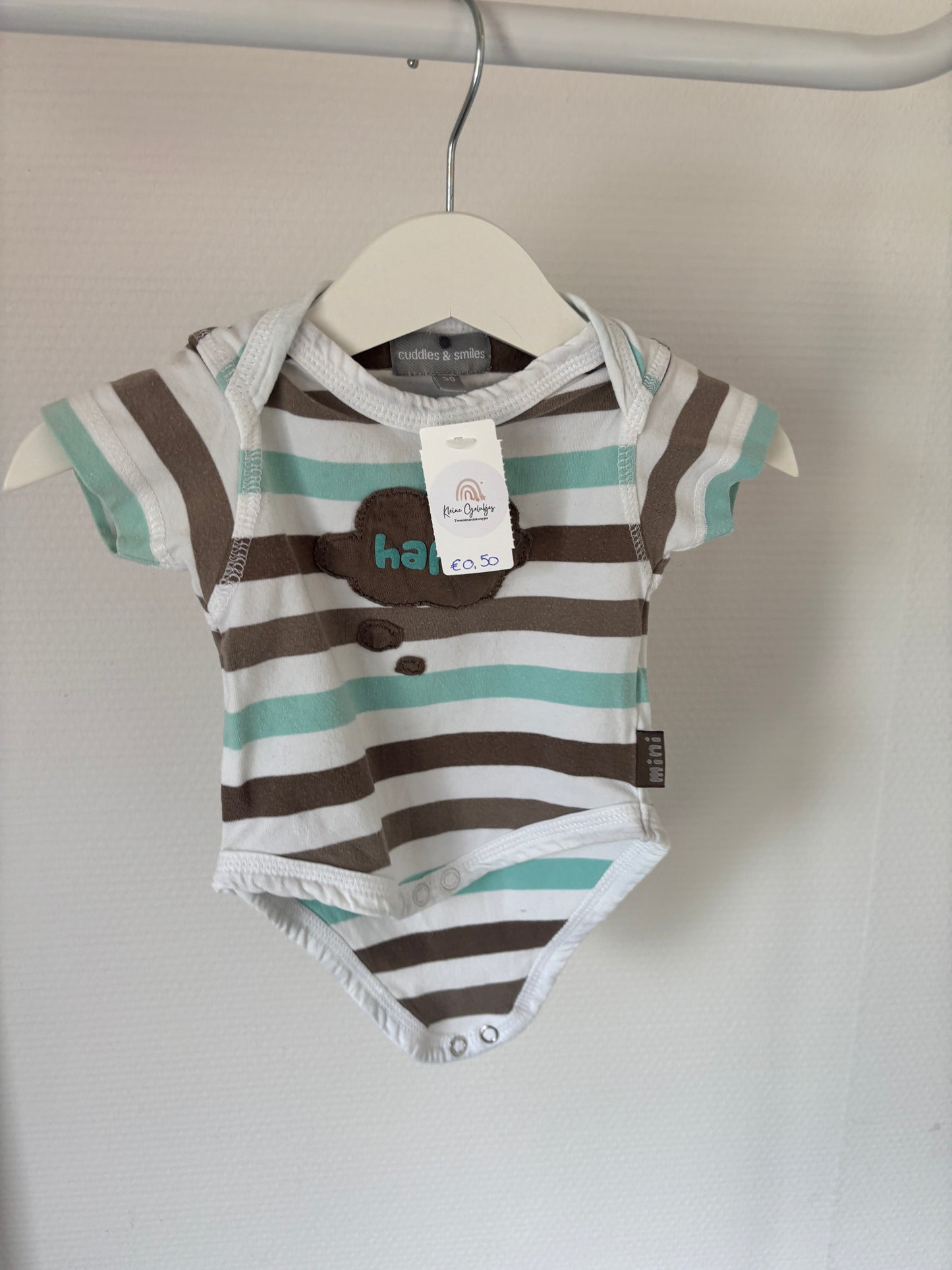 Gestreepte romper met korte mouwen