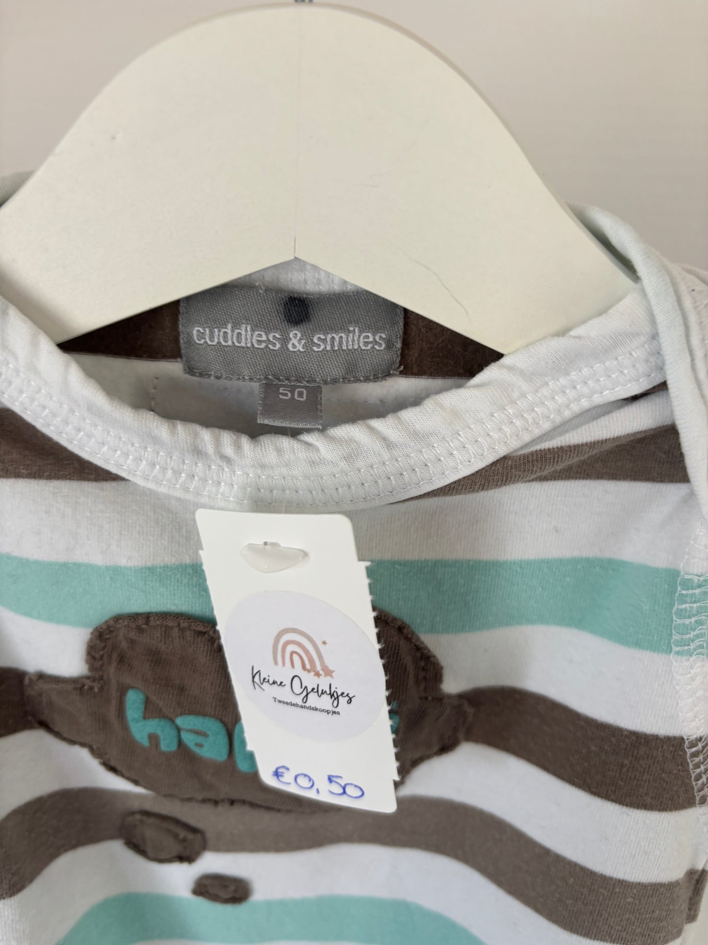 Gestreepte romper met korte mouwen