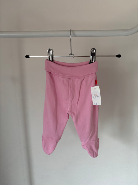 Roze zachte broek met voetjes
