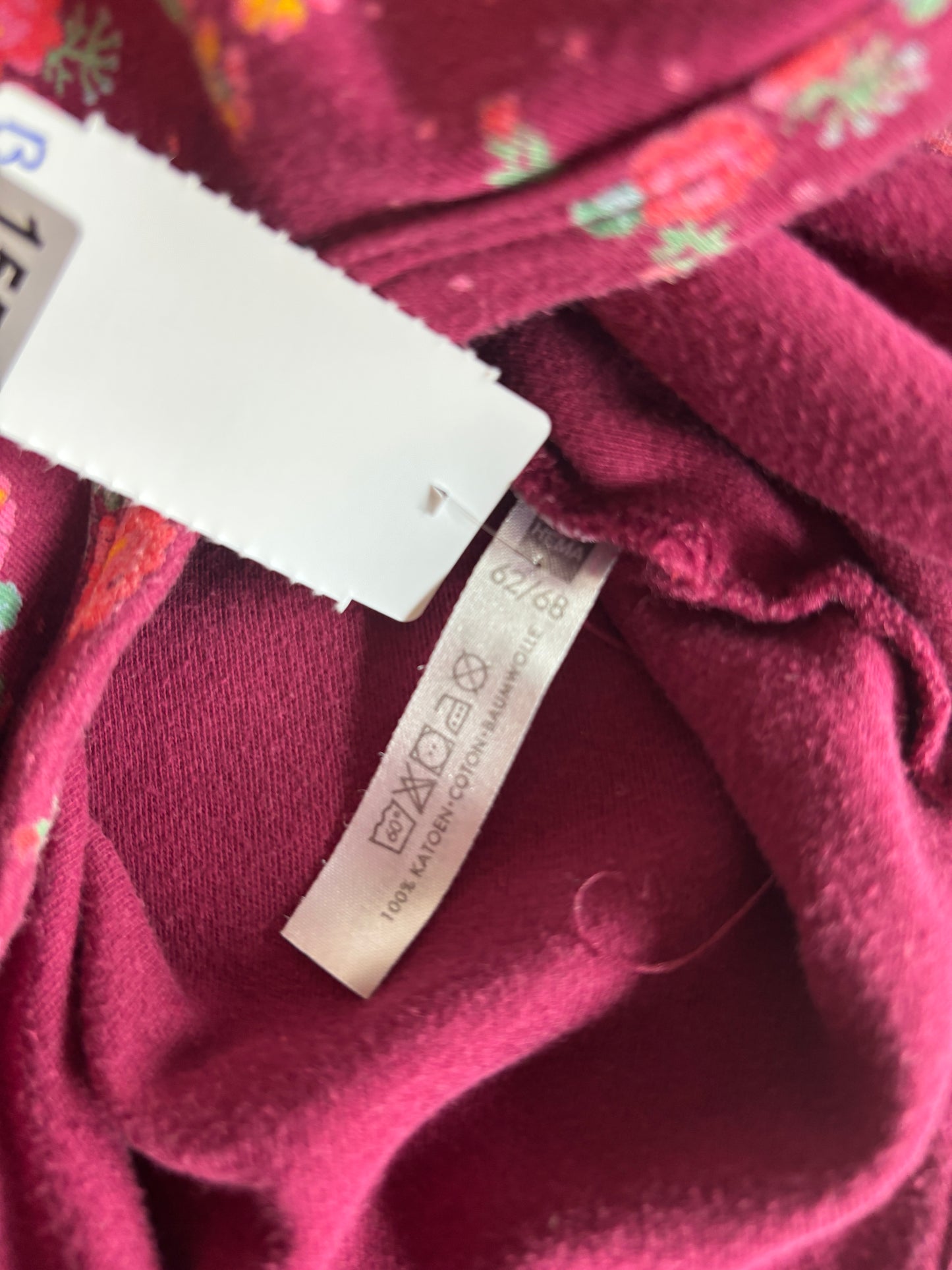 Wijnrode romper met lange mouwen