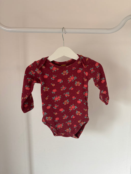 Wijnrode romper met lange mouwen