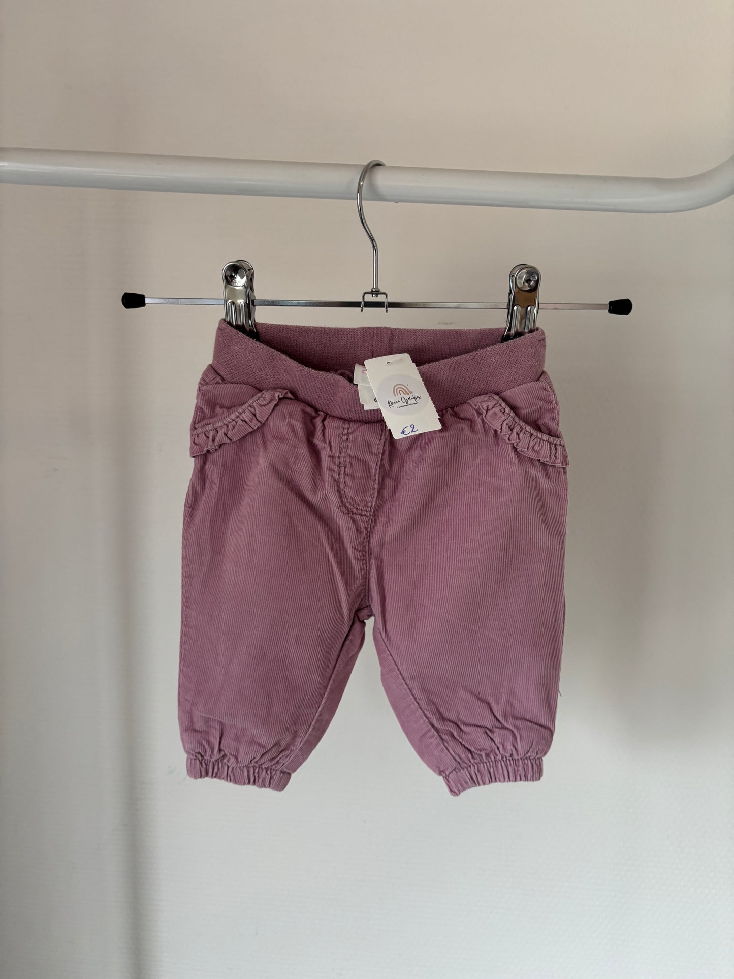 Lila ribfluwelen broek