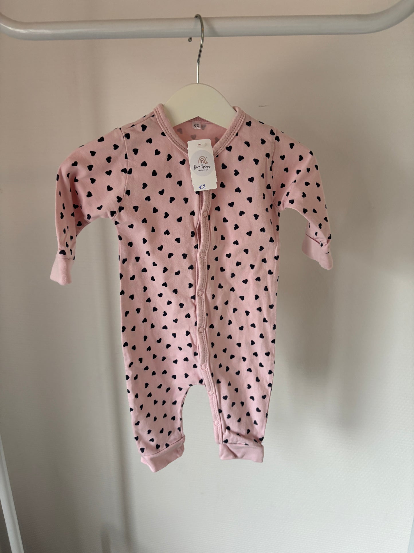 Lichtroze boxpakje met hartjes