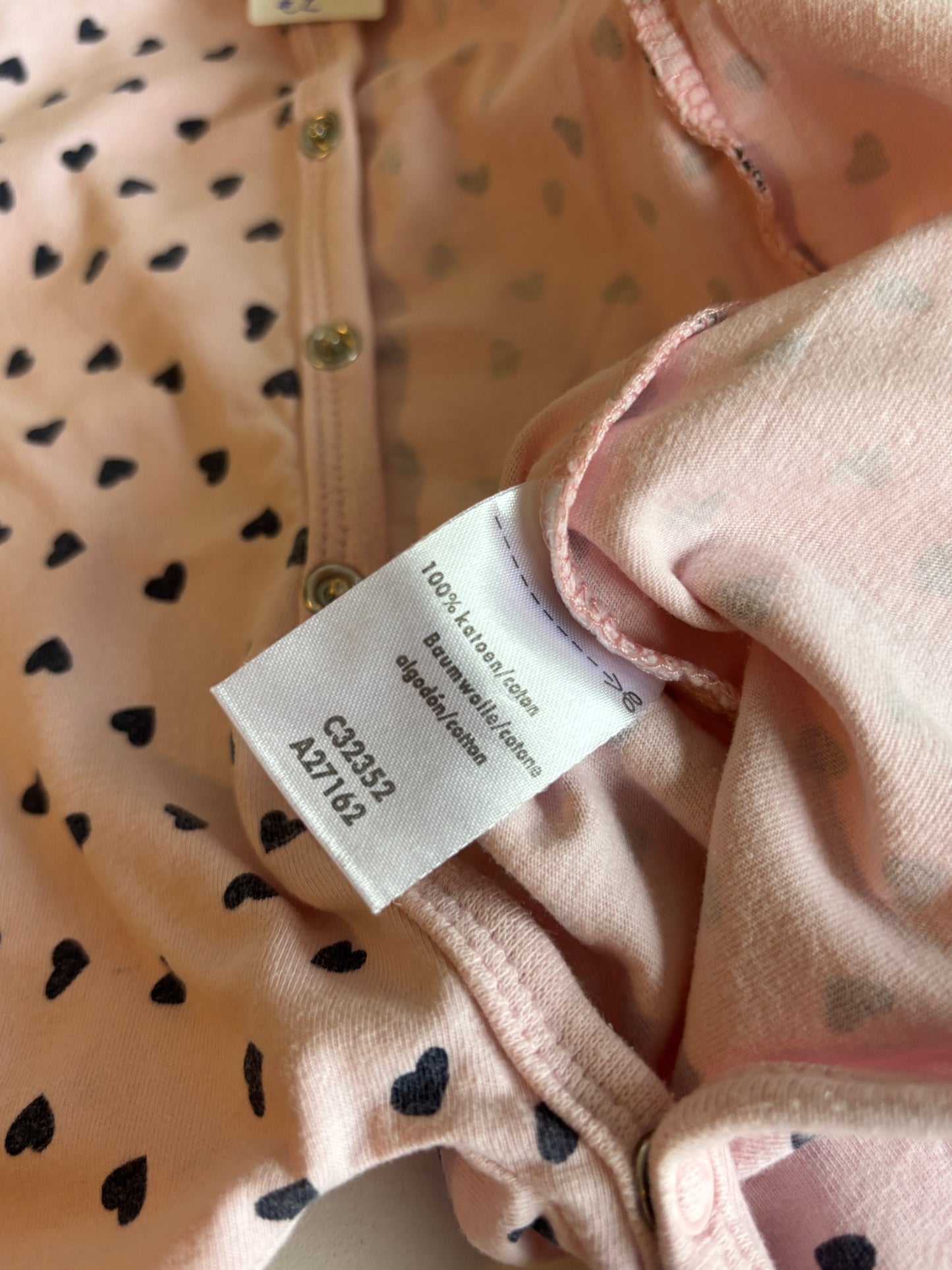 Lichtroze boxpakje met hartjes