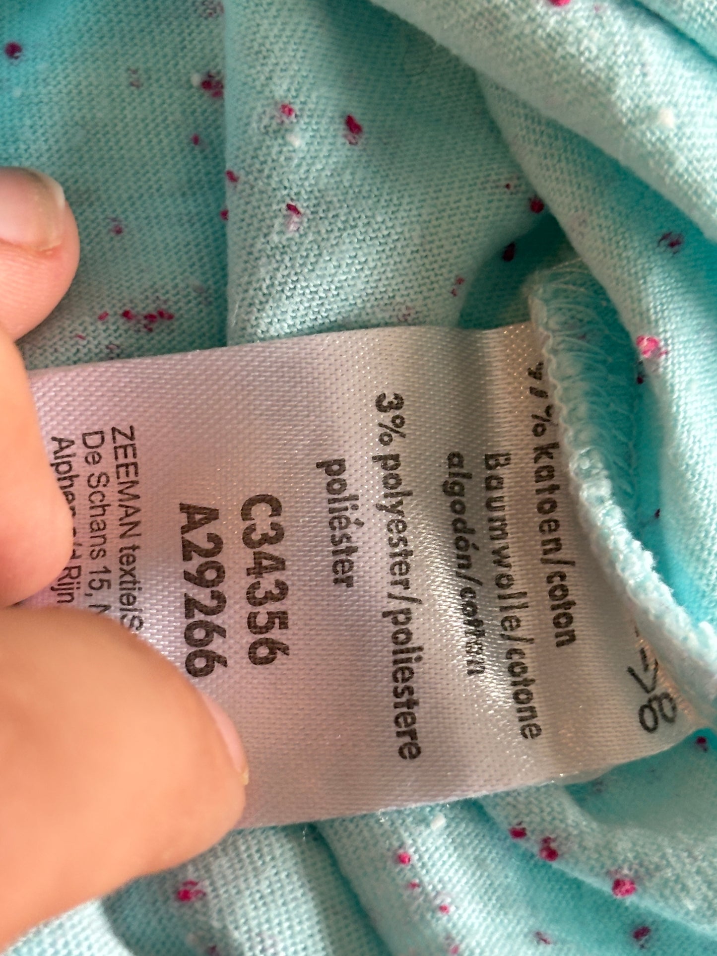 Lichtblauwe gestippelde T-shirt