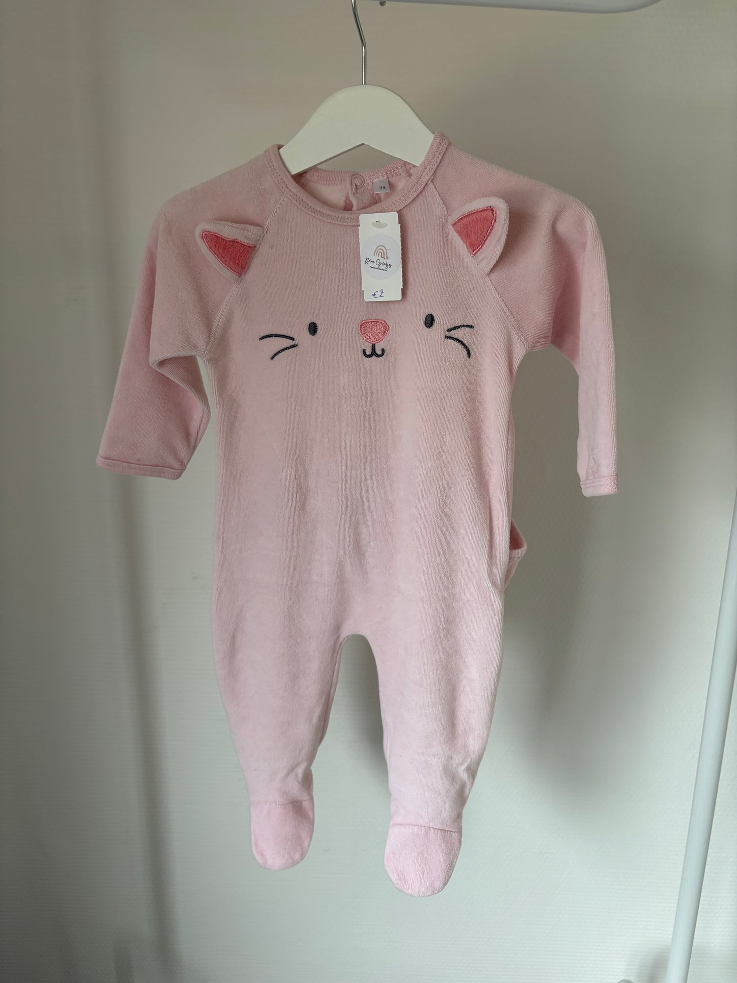 Lichtroze eendelige winterpyjama