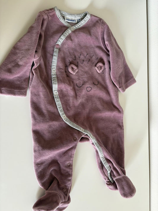 Eendelige paarse winterpyjama