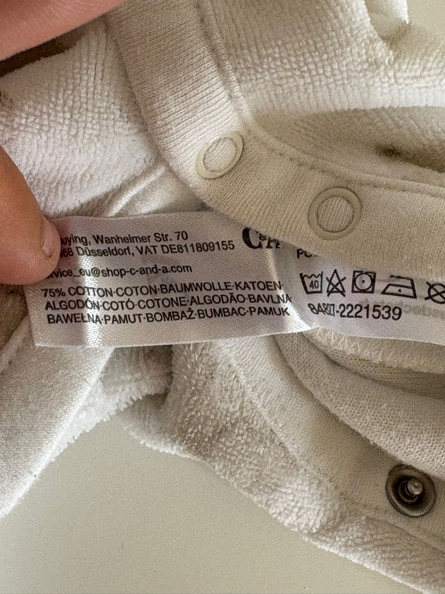 Witte eendelige winterpyjama met beertjes