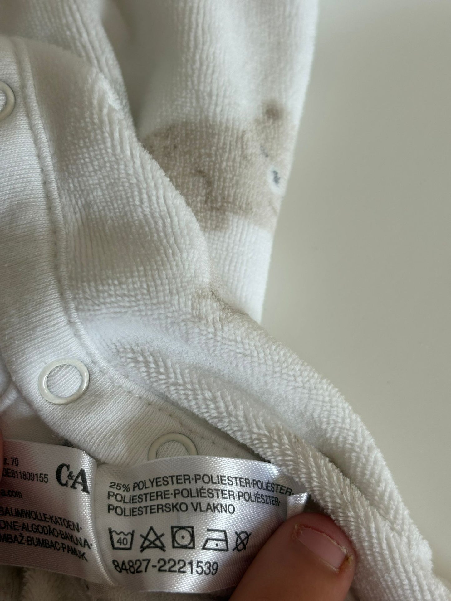 Witte eendelige winterpyjama met beertjes