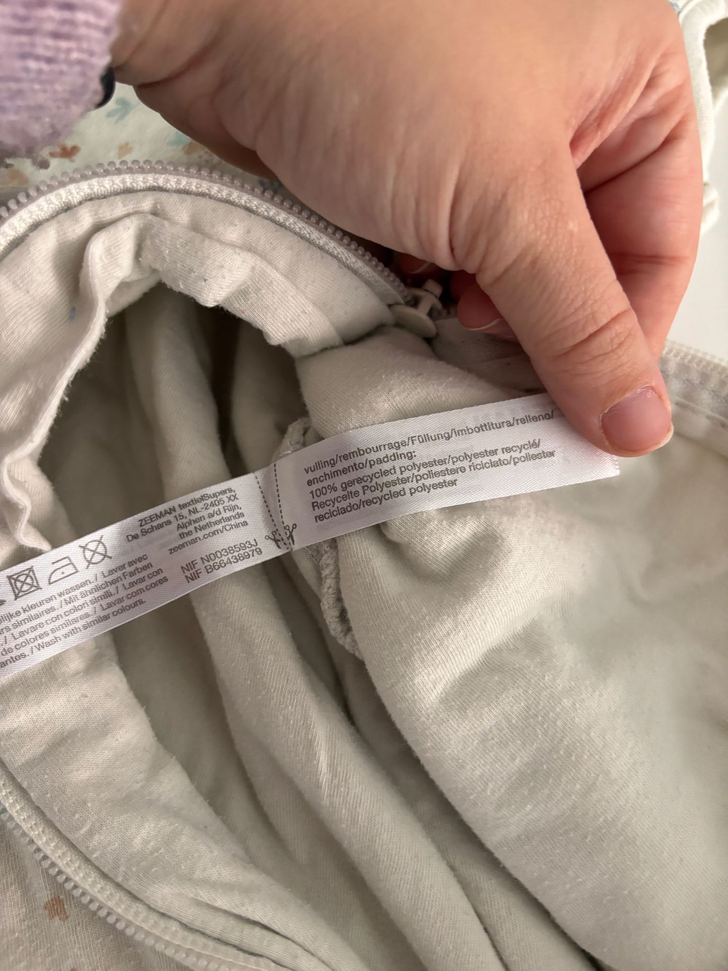 Crèmekleurige slaapzak