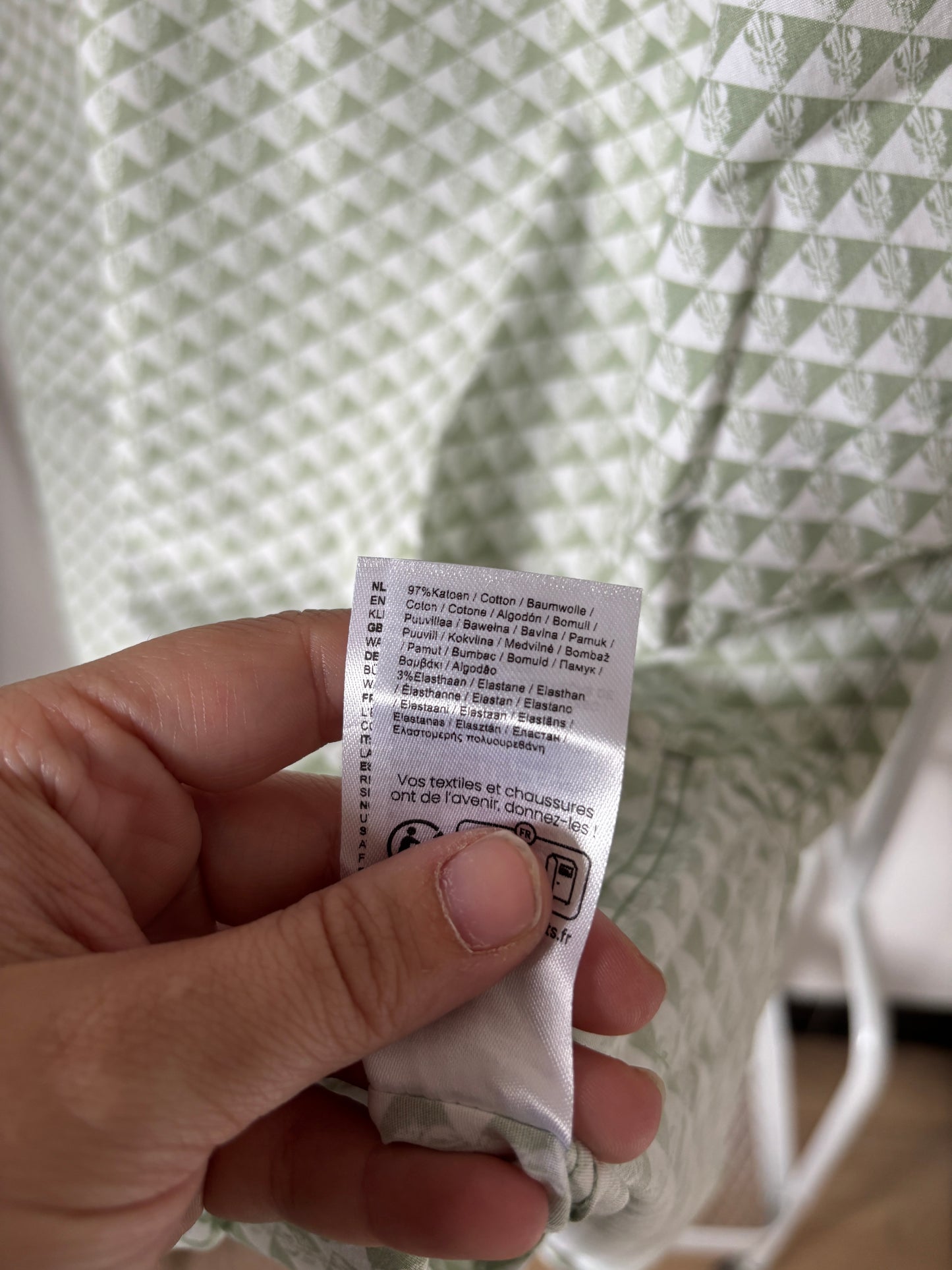 Groen geruite hemd met korte mouwen