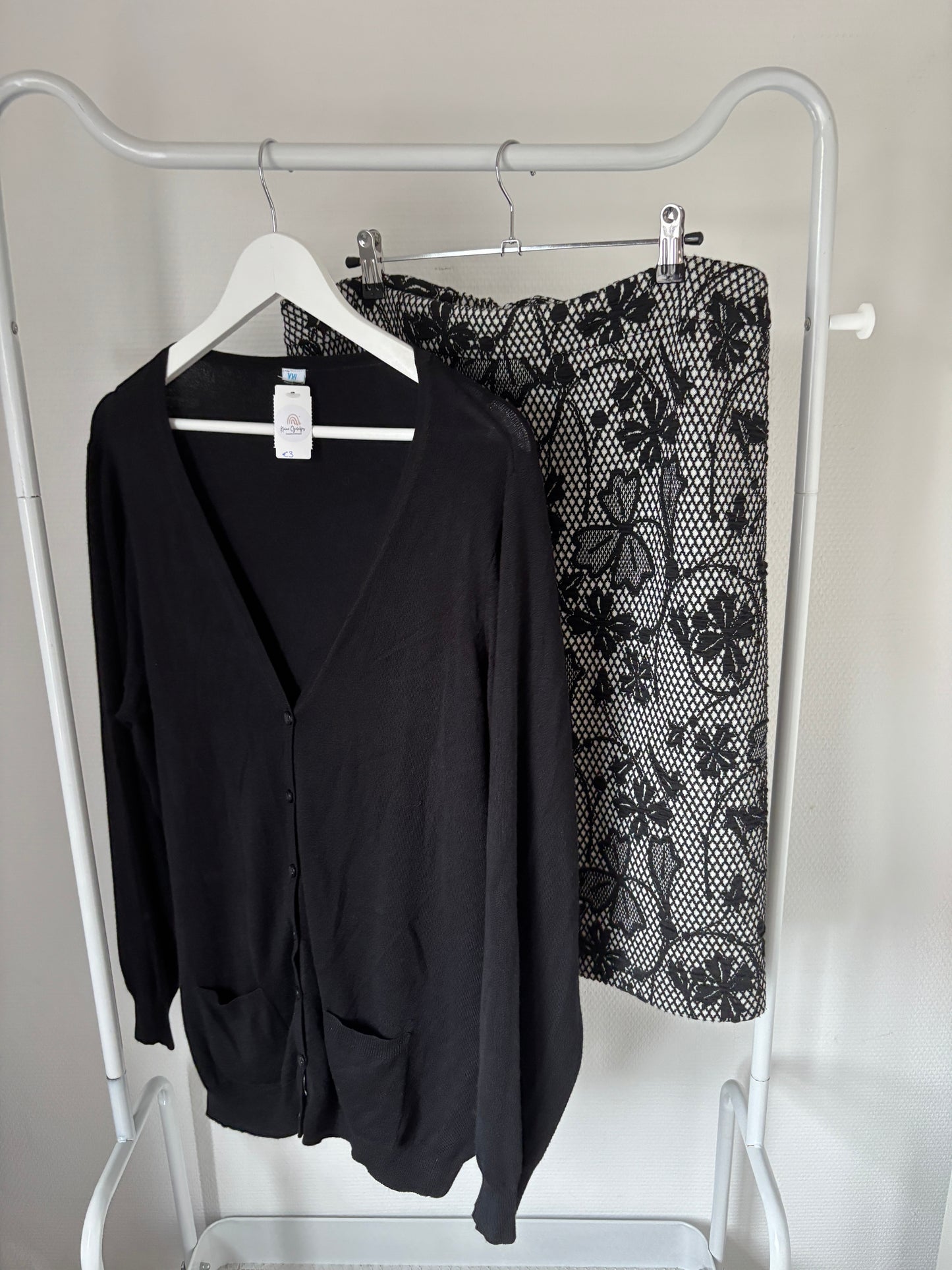 Set: cardigan en rok