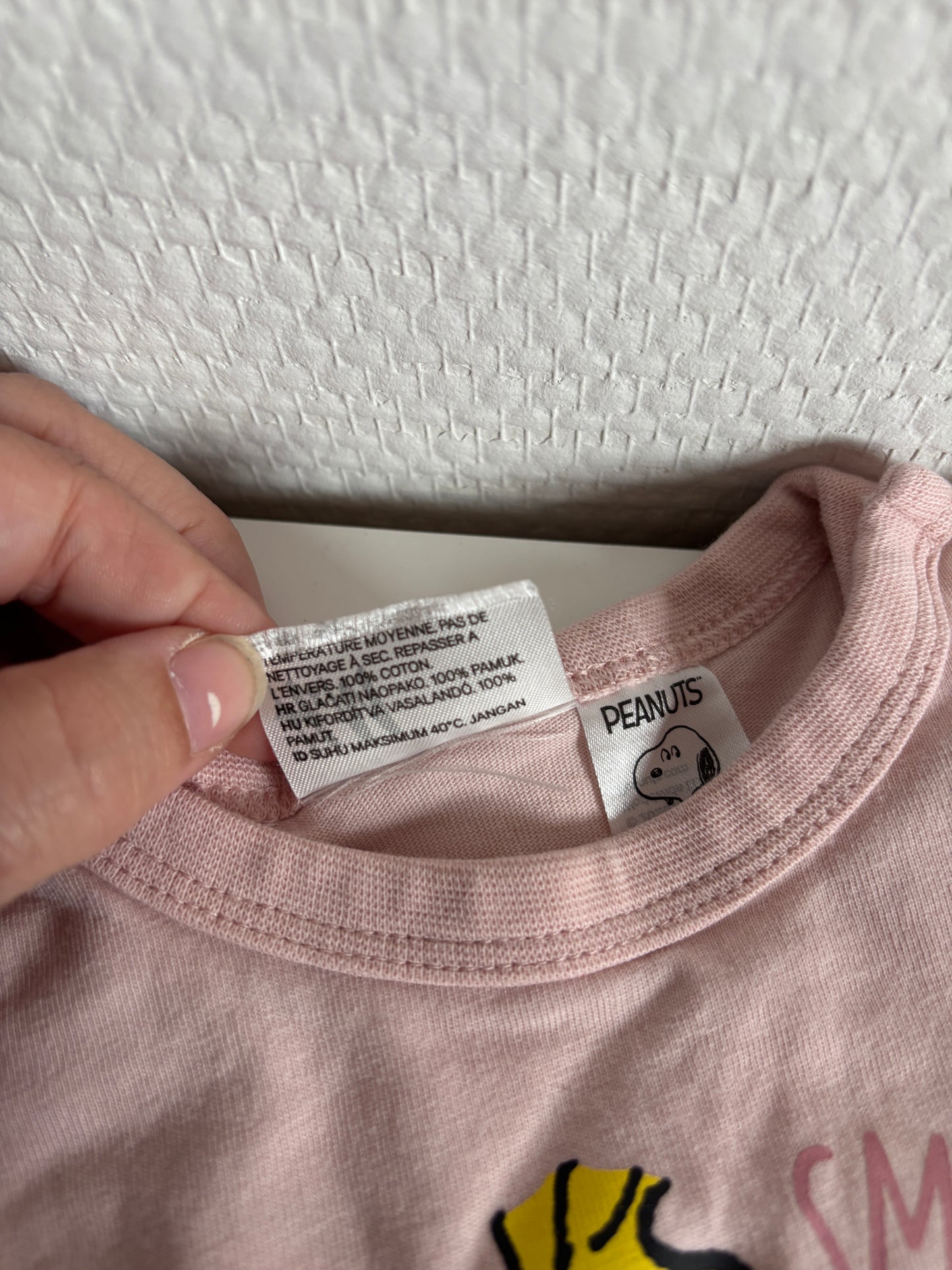 Lichtroze tweedelige pyjama Snoopy