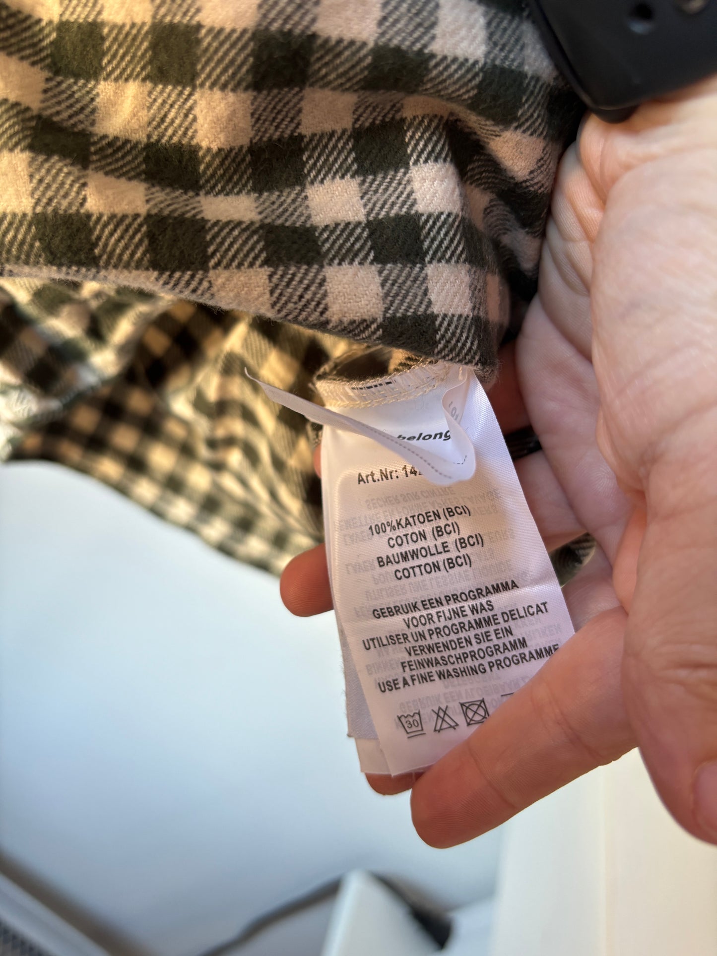 Donkergroen geruite jurkje