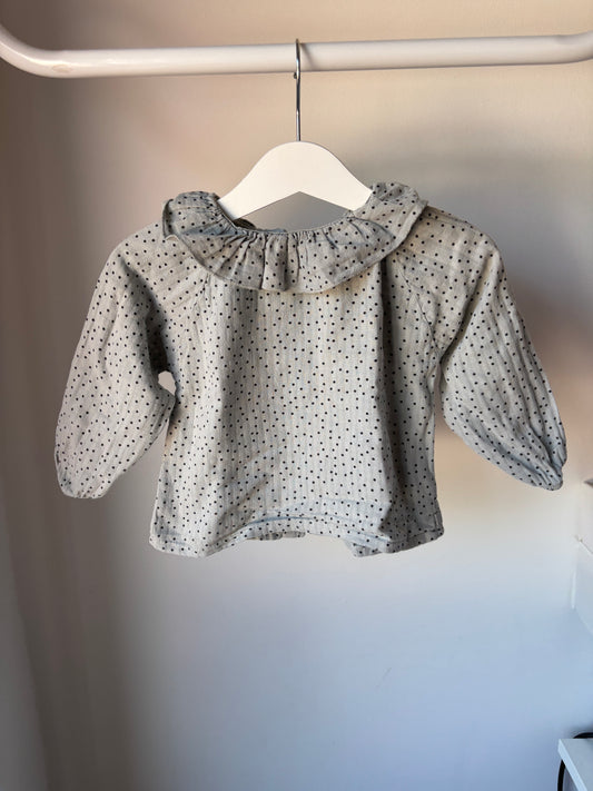 Grijze gestippelde blouse