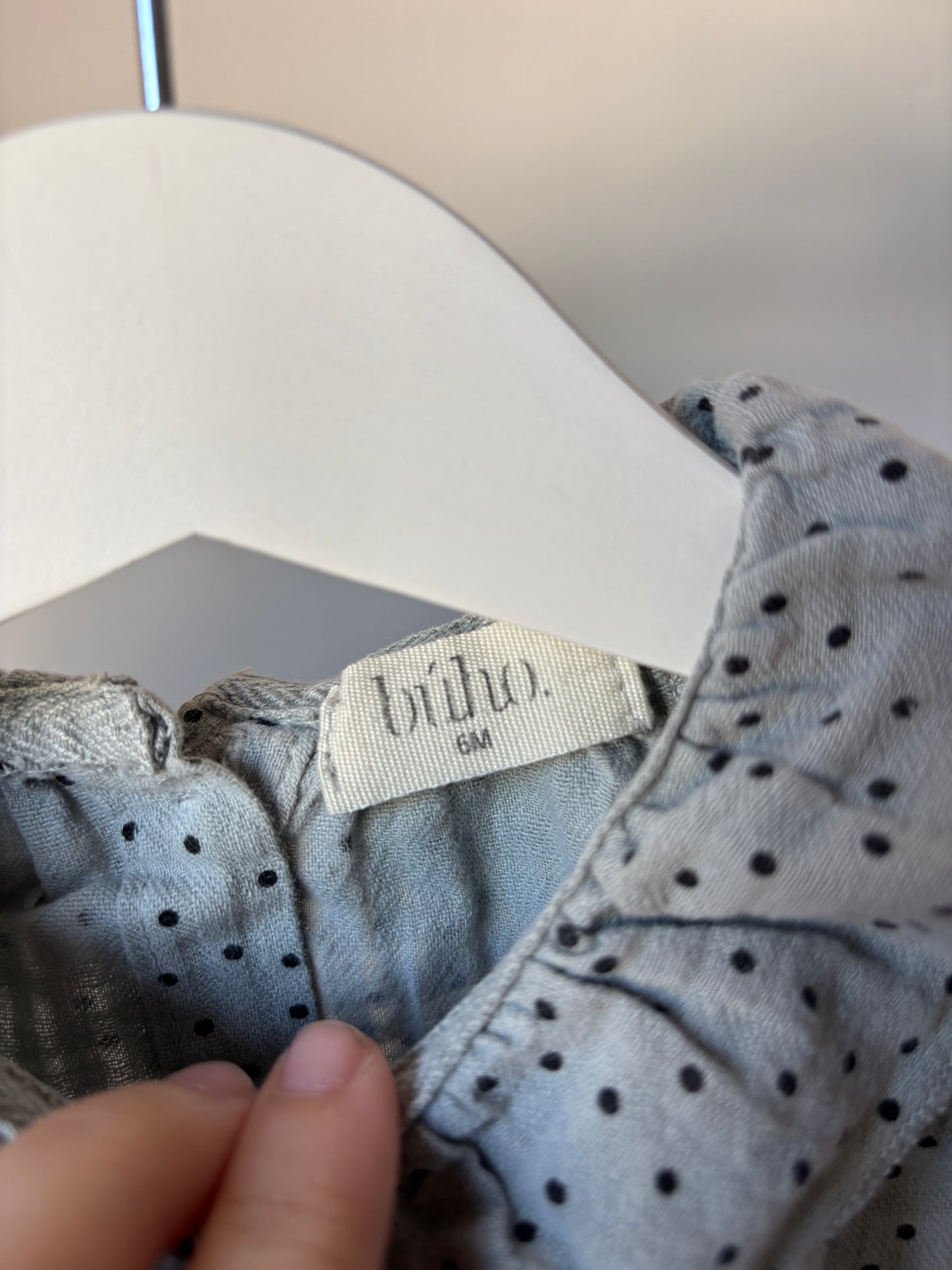 Grijze gestippelde blouse