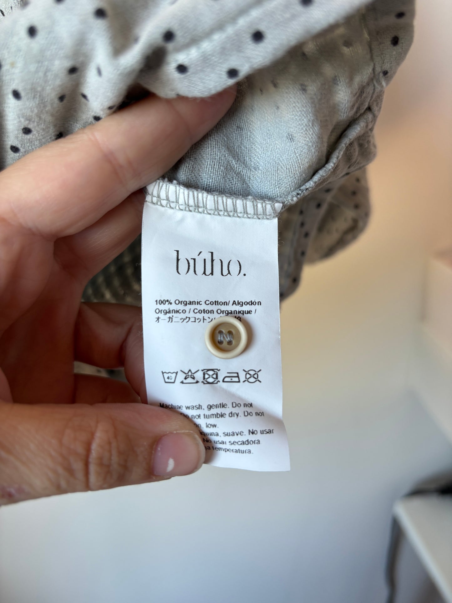 Grijze gestippelde blouse