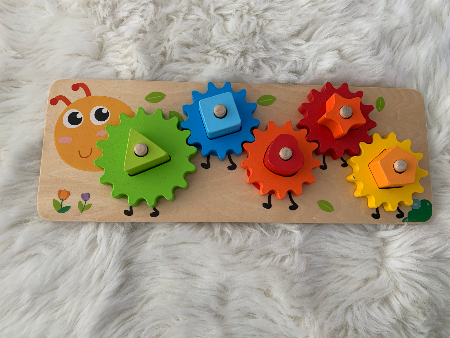 Blokkenpuzzel met tandwielen - zeer goede staat
