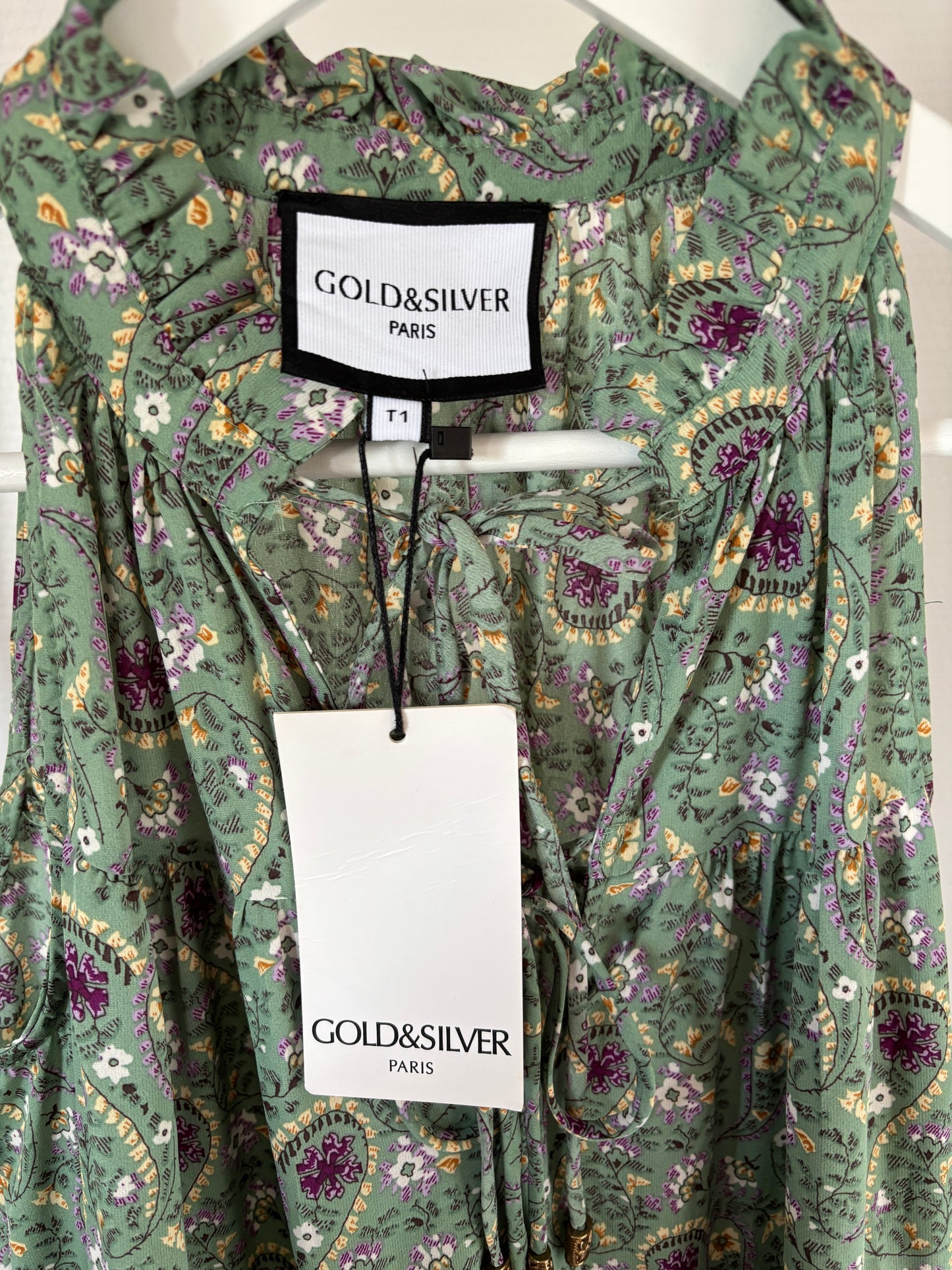 Olijfgroene lange jurk