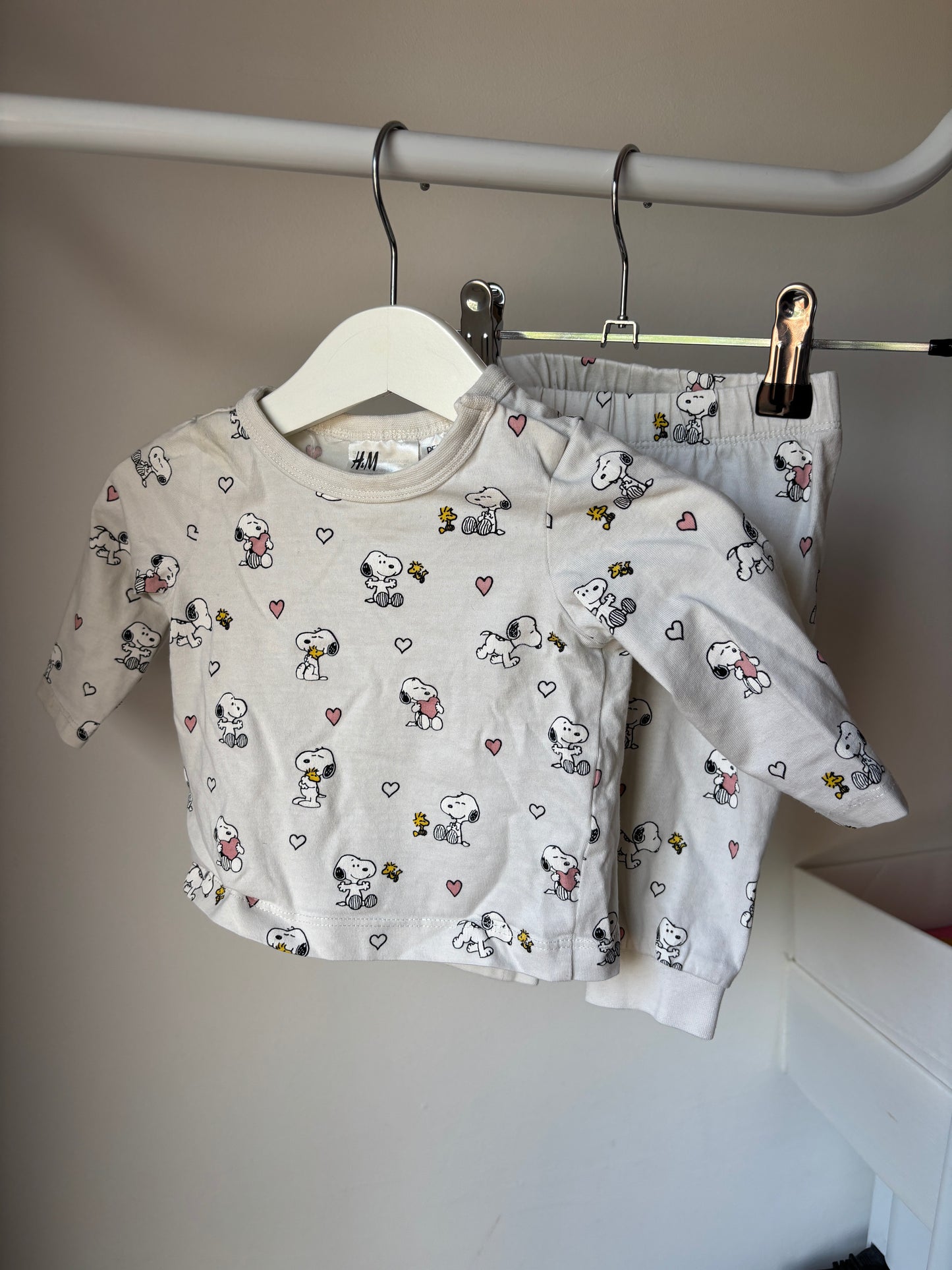 Crèmekleurige tweedelige pyjama Snoopy