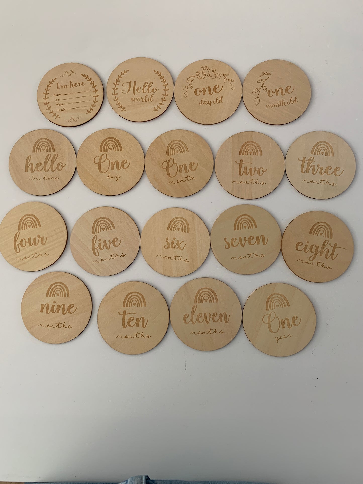 Houten mijlpaalkaartjes