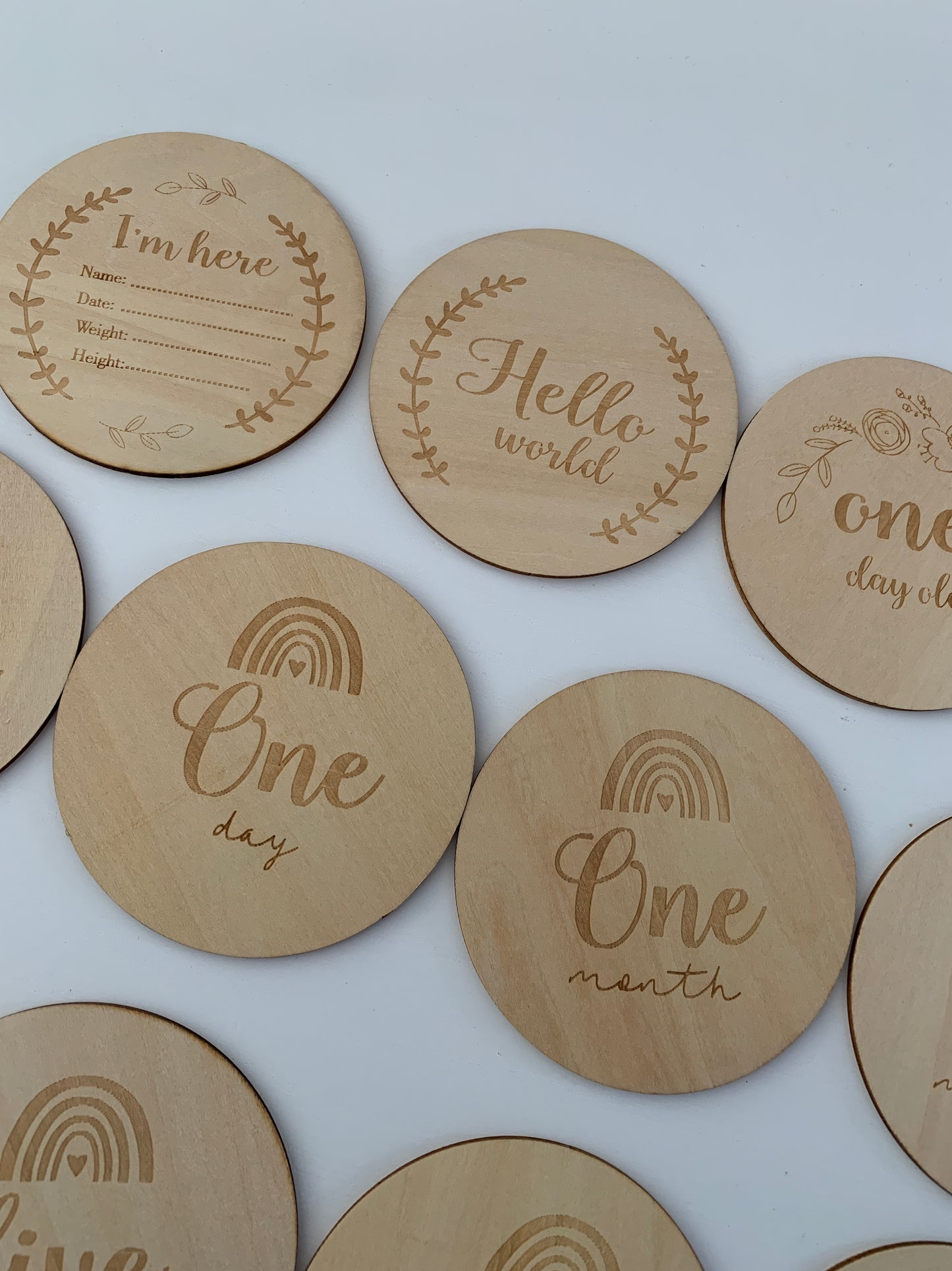 Houten mijlpaalkaartjes