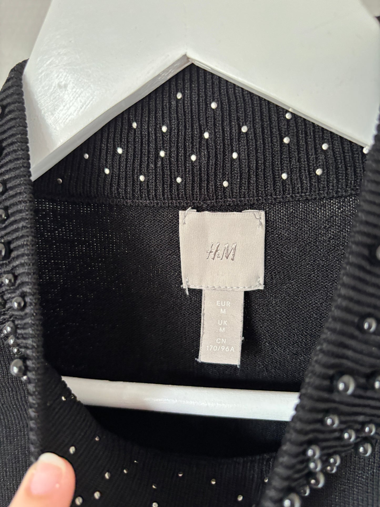 Zwarte trui met driekwartmouwen