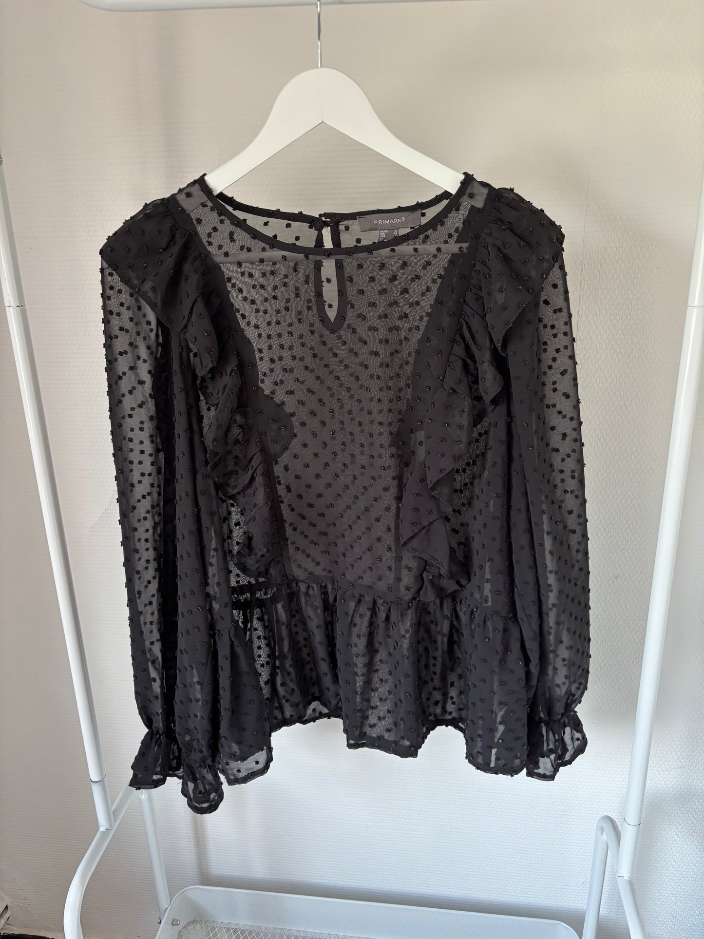 Zwarte doorzichtige blouse
