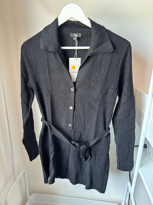 Zwarte gebreide vest met lint