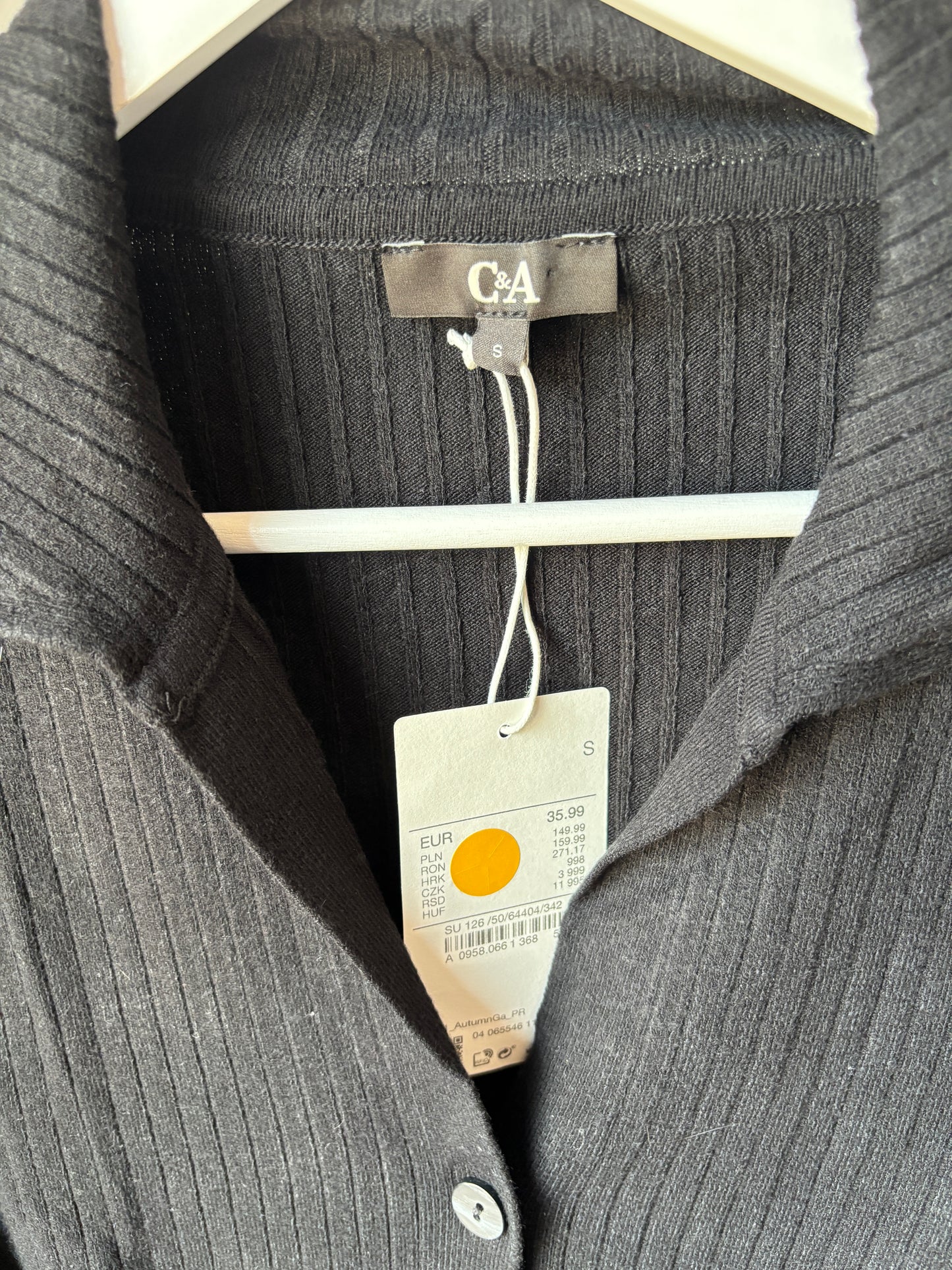 Zwarte gebreide vest met lint