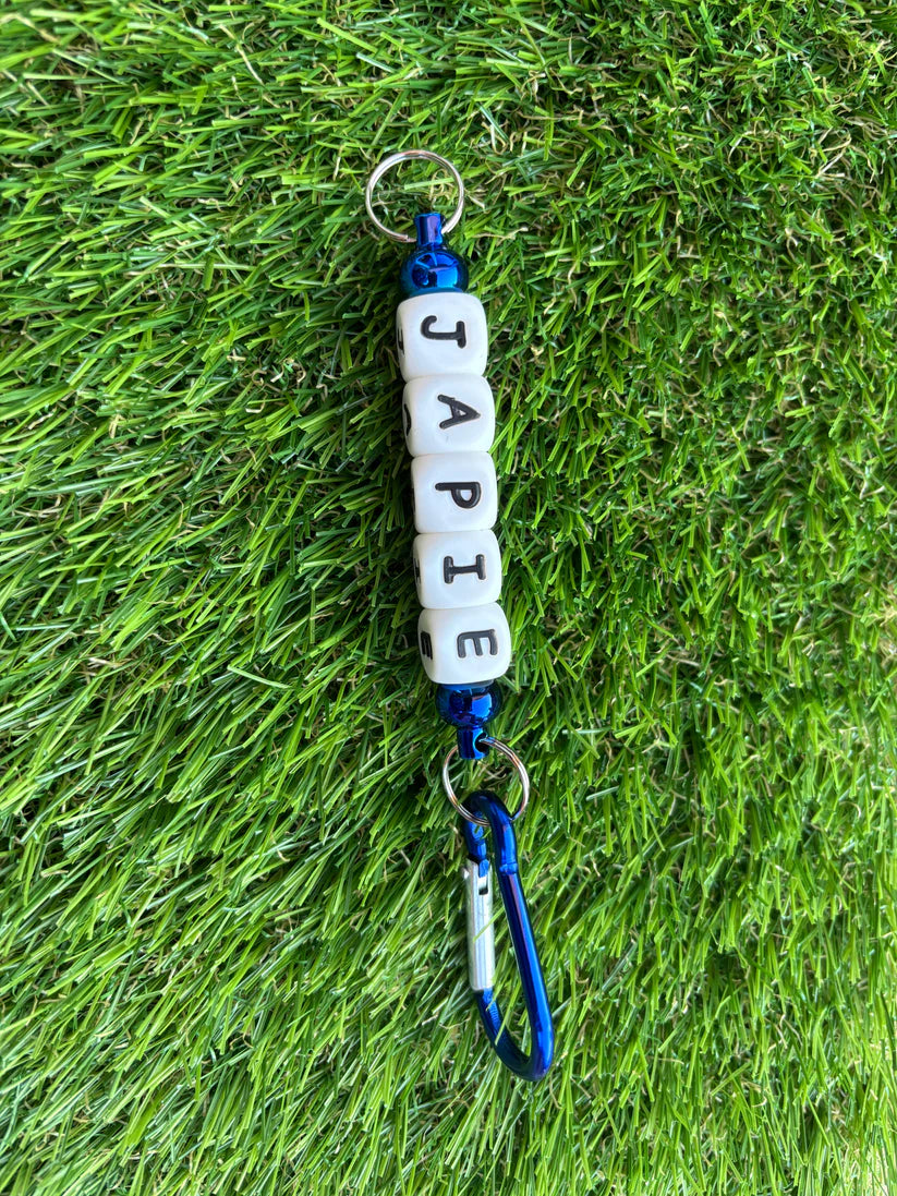 Sleutelhanger met naam en karabijnhaak
