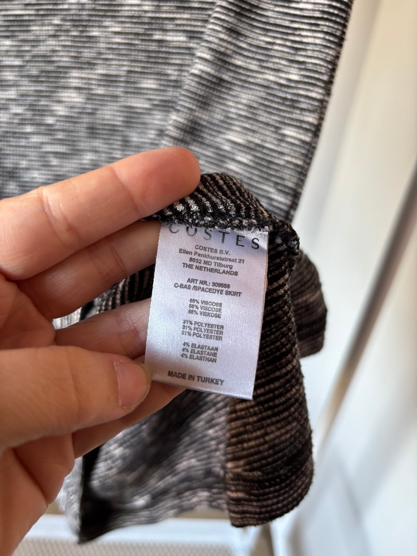 Gestreepte halflange rok