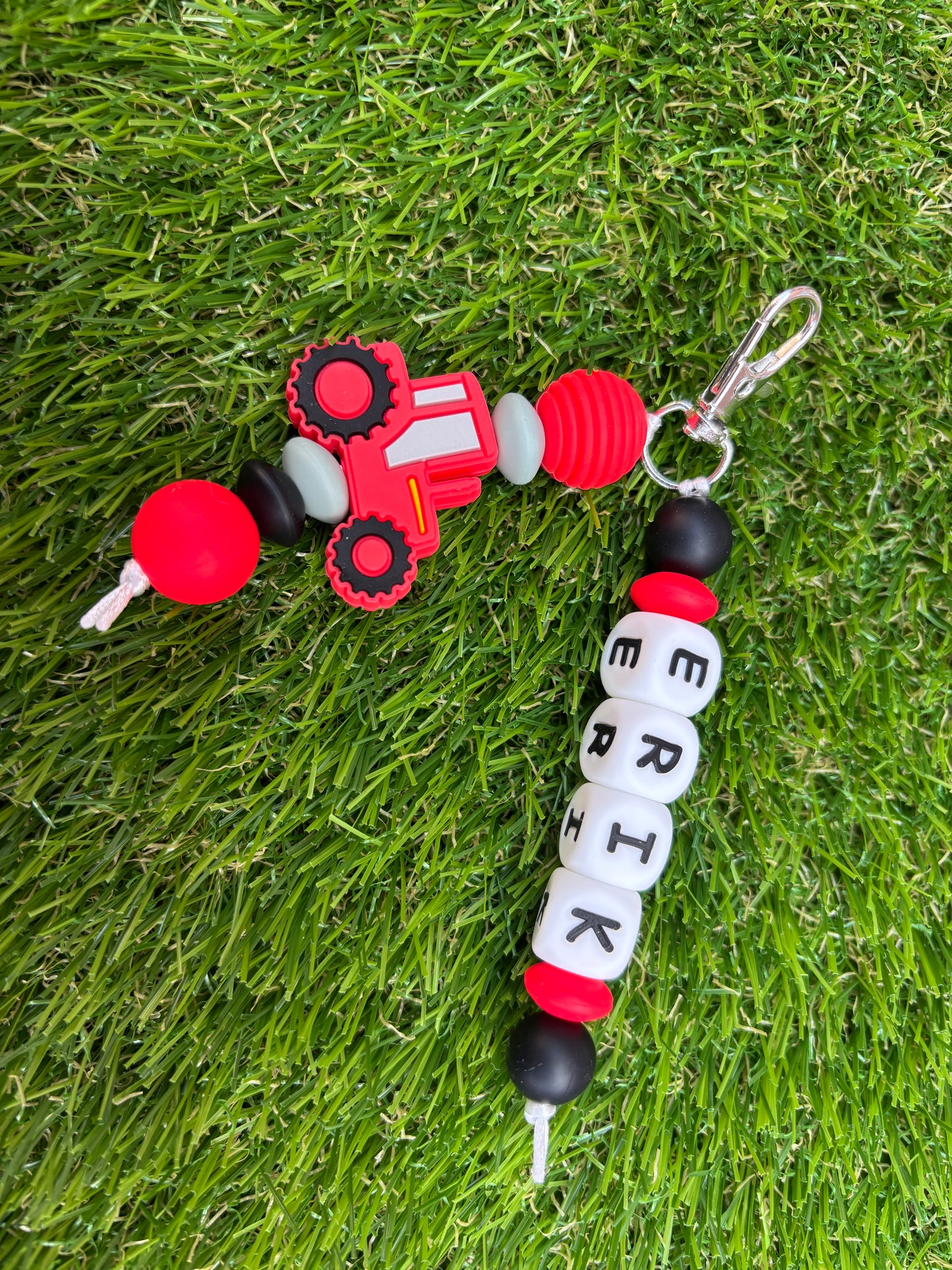 Sleutelhanger met tractor en naam