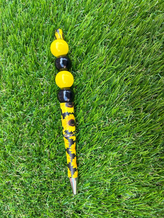 Zomerse balpen met houten kralen