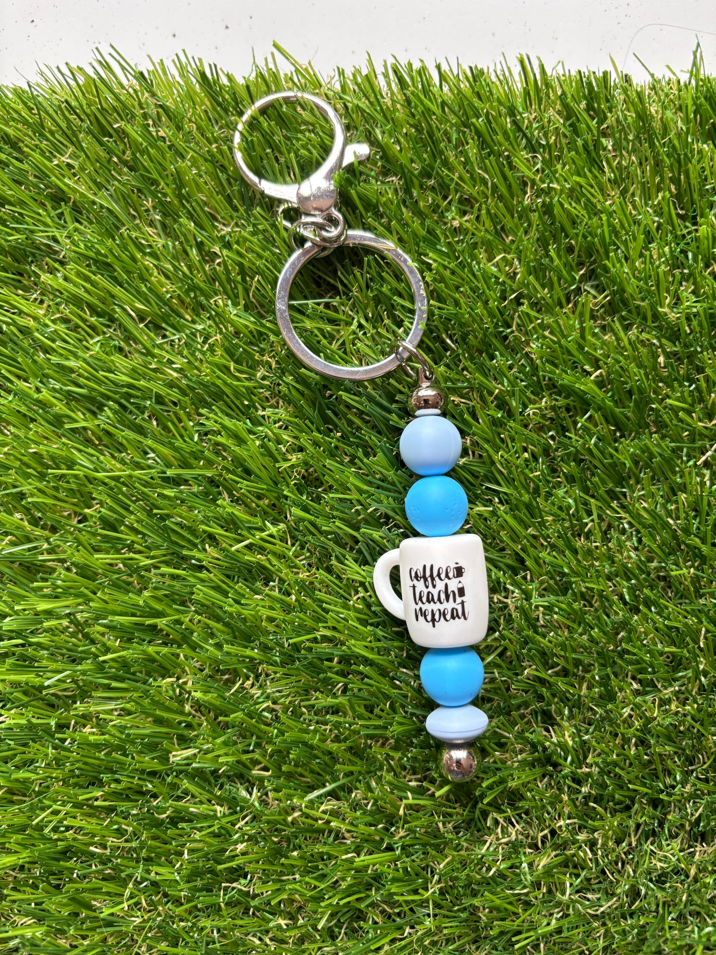 Sleutelhanger "Coffee, teach, repeat"