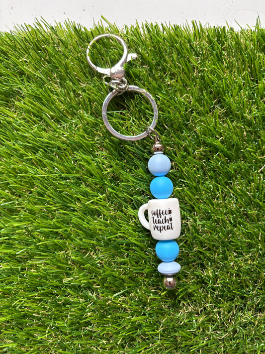 Sleutelhanger "Coffee, teach, repeat"