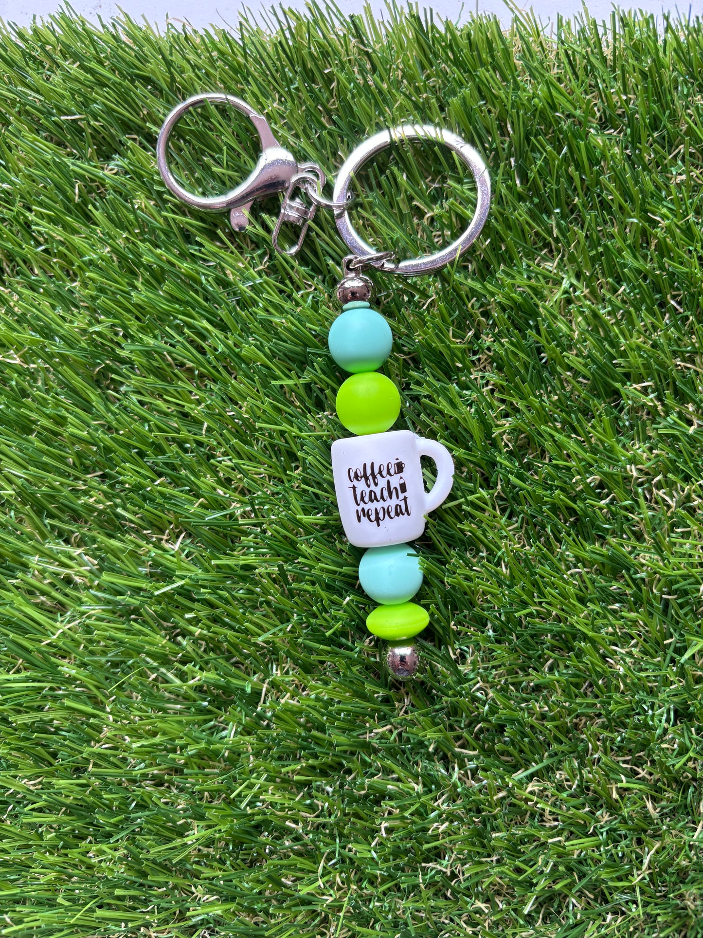 Sleutelhanger "Coffee, teach, repeat"