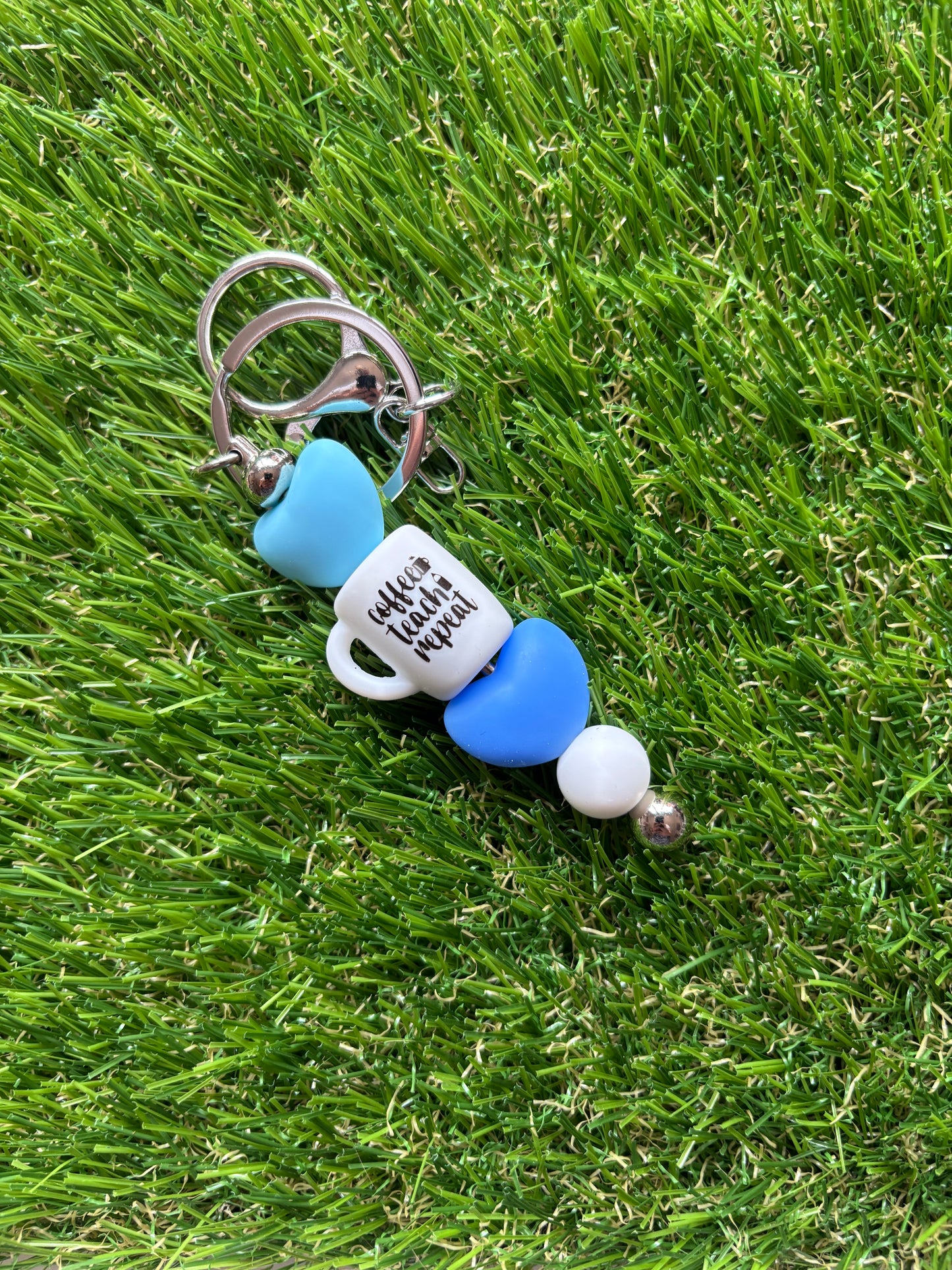 Sleutelhanger "Coffee, teach, repeat"