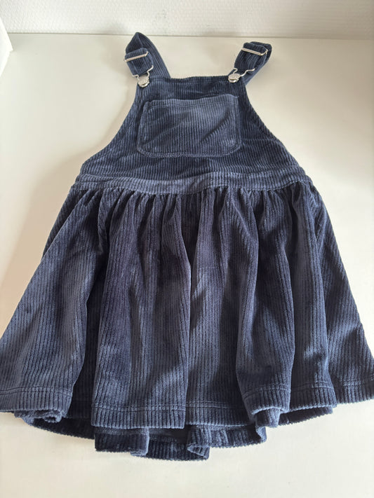 Marineblauwe ribfluwelen salopette